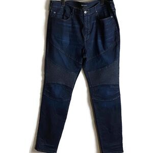 COPY - TRUE RELIGION Mens Blue Rocco Relaxed Skinny Jeans Size 40x34 Moto Zip  …
